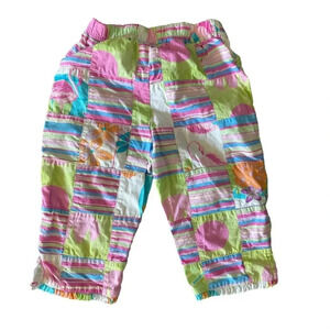 CORKYS KIDS BOUTIQUE GIRLS COTTON PANTS BOTTOMS SUMMER CASUAL PATCHWORK SIZE 4T